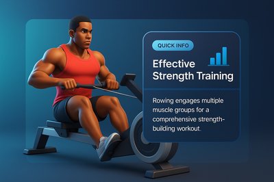 Gym Member Engaging in Rowing Machine Workout