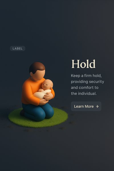 Realistic 3D Scene of a Parent Holding a Child in Dark Background