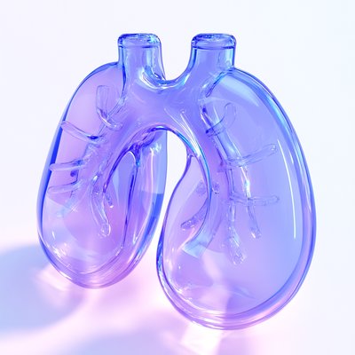 3D Render of Stylized Transparent Lungs