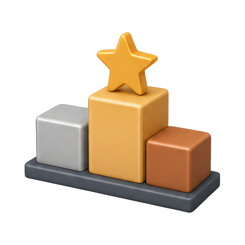 mini podium with medals