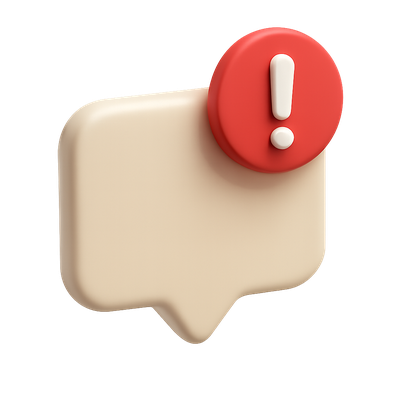 3D Notification Alert Icon Design with Isometric View