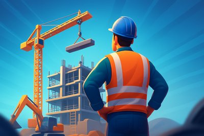 Civil Engineer Observing Dynamic Construction Site