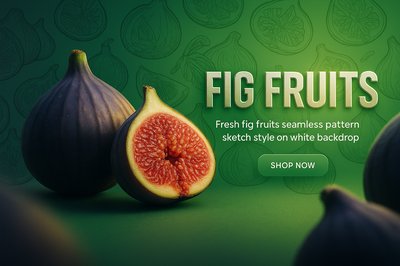 Fresh Fig Fruits Graphic with Seamless Pattern Design