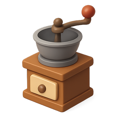 Stylized Coffee Grinder Icon in 3D Design