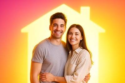 Joyful Young Couple Celebrating New Home Ownership