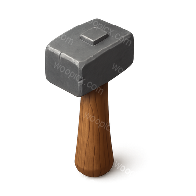 3D Icon of an Iron Age Forge Hammer in Isometric View