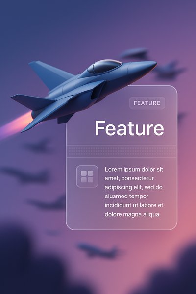 Dynamic 3D Illustration of Airplane Silhouettes