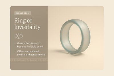 3D Illustration of the Ring of Invisibility with Elegant Design