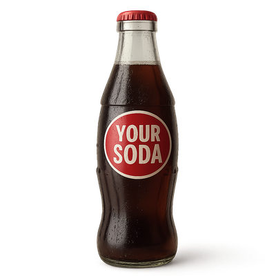 Realistic Soda Bottle Mockup with Custom Label