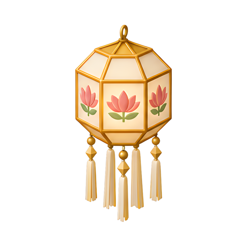 Octagonal lantern for Vesak celebrations