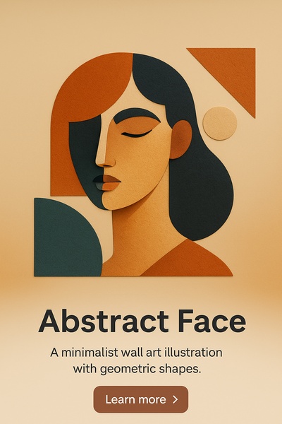 Abstract Geometric Face Art Illustration with Minimalist Design