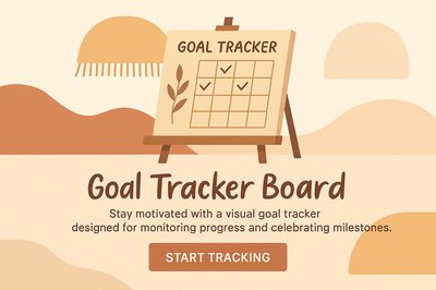 Boho Style Goal Tracker Board for Visual Motivation