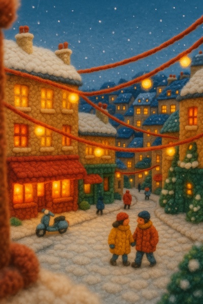 Winter Woolen Scene in Belleville, Paris