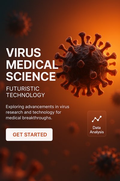 Futuristic Virus Medical Science Graphic for Research Advancements