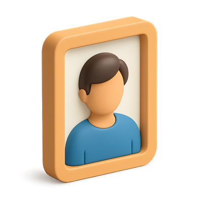 Stylized 3D Icon Portrait in Isometric View