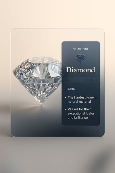 Stunning 3D Illustration of a Diamond with Informative Overlay
