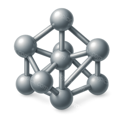 3D Atomium Icon Representation with Isometric View