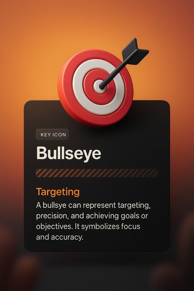 3D Bullseye Icon with Integrated Design Elements