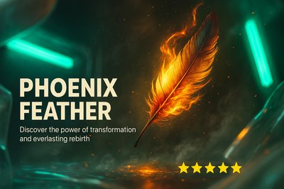 Dynamic Neon Phoenix Feather Design for Marketing Carousel