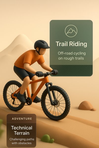 Mountain Biking Adventure with Technical Terrain Illustration