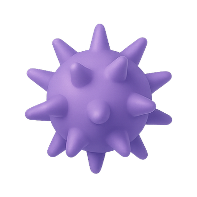 3D Render of a Purple Spiked Sphere