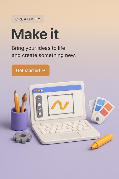 Creative 3D Illustration for Idea Generation