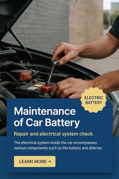Car Mechanic Performing Battery Maintenance and Repair