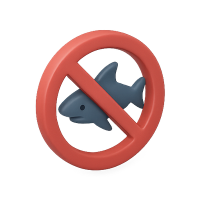 Prohibition Symbol Featuring a Shark Icon