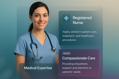 3D Medical Design Featuring Nurse with Informative Blocks