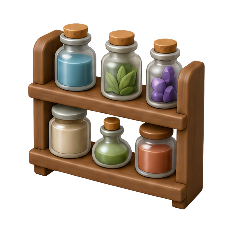 vintage apothecary shelf jars