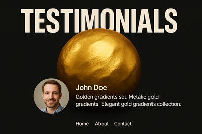 Elegant Testimonial Display with Golden Gradients