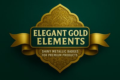 Luxurious Gold Badge Design with Ornate Elements
