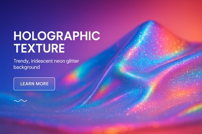 Trendy Holographic Texture with Glitter Effect