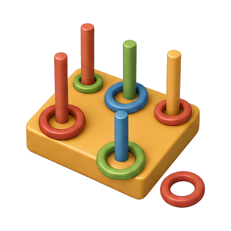 colorful ring toss game stand