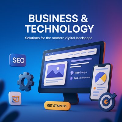 Business and Technology Realism Illustration for Digital Solutions