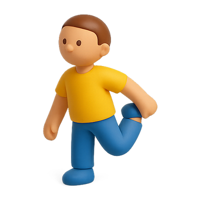 Playful 3D Character in Action Pose