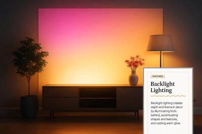 Modern Living Room with Backlight and Elegant Features