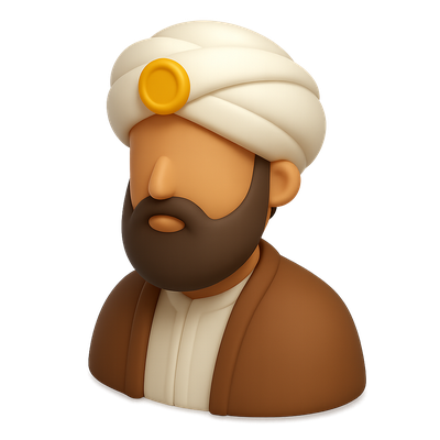 3D Islamic Leader Icon in Isometric View