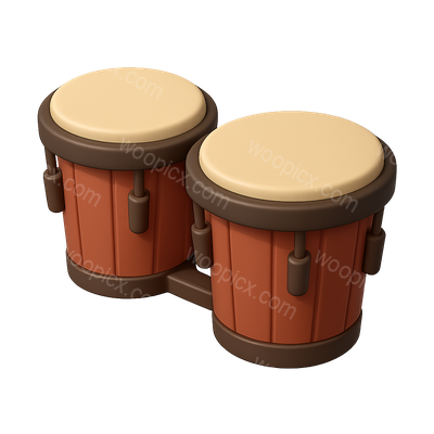 Stylized 3D Bongo Icon with Volumetric Design