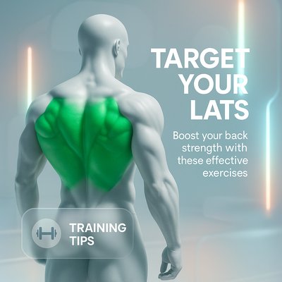 Fitness Guide Graphic Focused on Lat Training Techniques