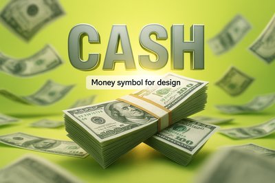 Stylized Cash Image for Financial Themes and Designs