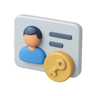 Stylized User Profile Icon with Security Key Element