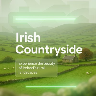 Serene Landscape Graphic Featuring the Irish Countryside