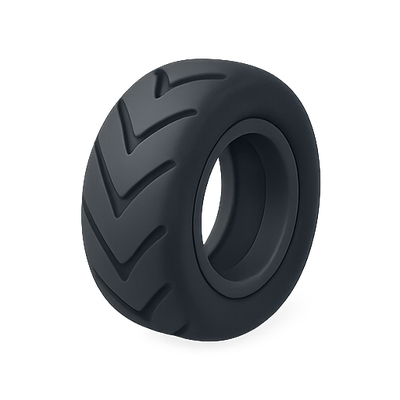 Realistic 3D Render of a Tire with Tread Design