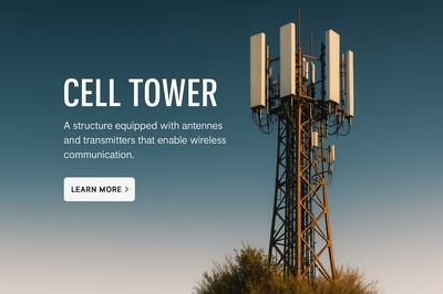 Stylish Cell Tower Illustration for Web Design