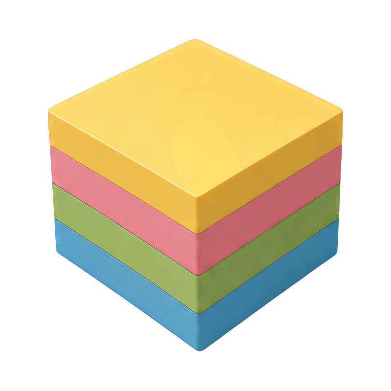 Colorful sticky notes cube