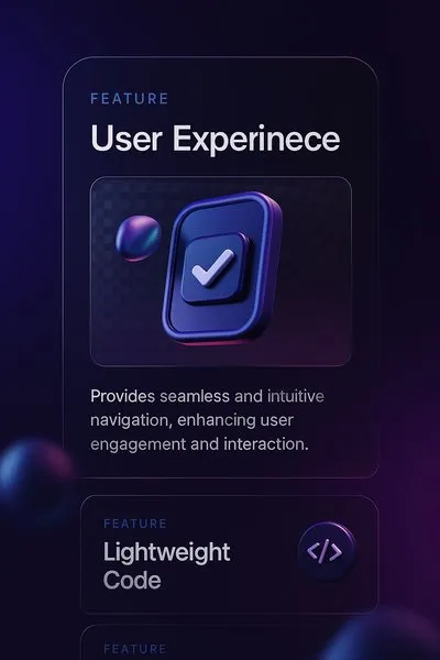 Modern UI Design Template with 3D Elements