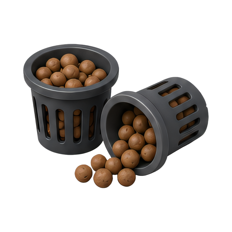 net pots filled with clay pebbles