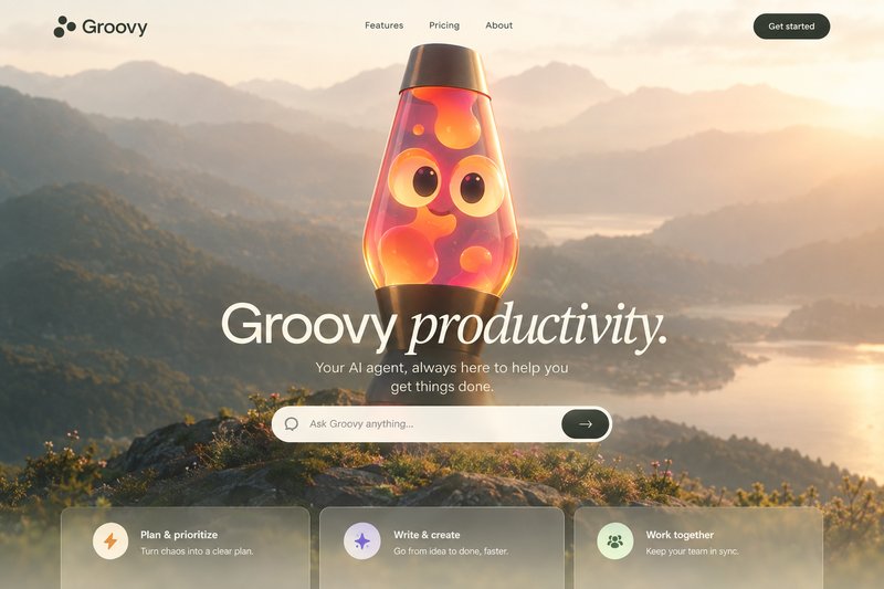 Expressive AI character landing page
