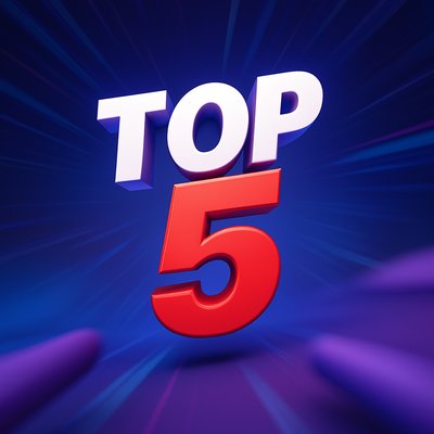 Dynamic Graphic Highlighting Top 5 Rankings or Lists